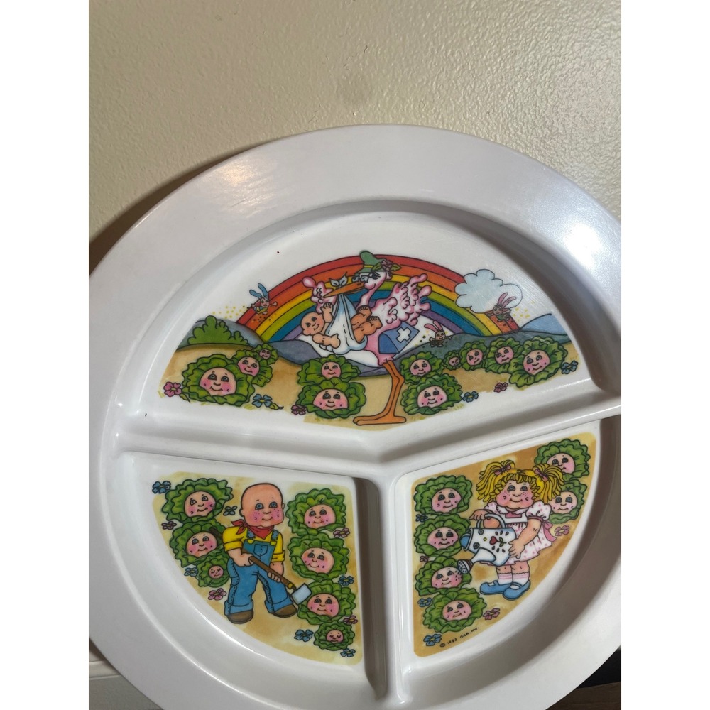 Vintage 1983 Cabbage Patch Kids Divided Melamine Plate Toddler - Picture 4 of 9